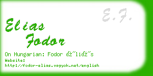 elias fodor business card